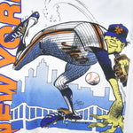 MLB (Caribe) - New York Mets Spell-Out T-Shirt 1989 Large Vintage Retro Baseball