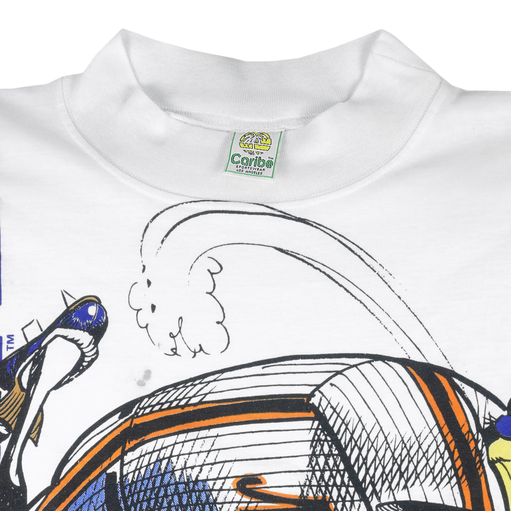 MLB (Caribe) - New York Mets Spell-Out T-Shirt 1989 Large Vintage Retro Baseball