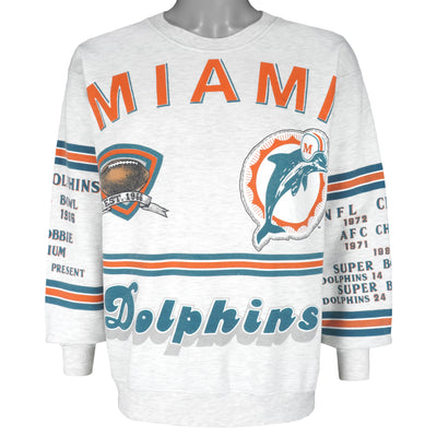 NFL (Long Gone) - Miami Dolphins Crew Neck Sweatshirt 1990s X-Large