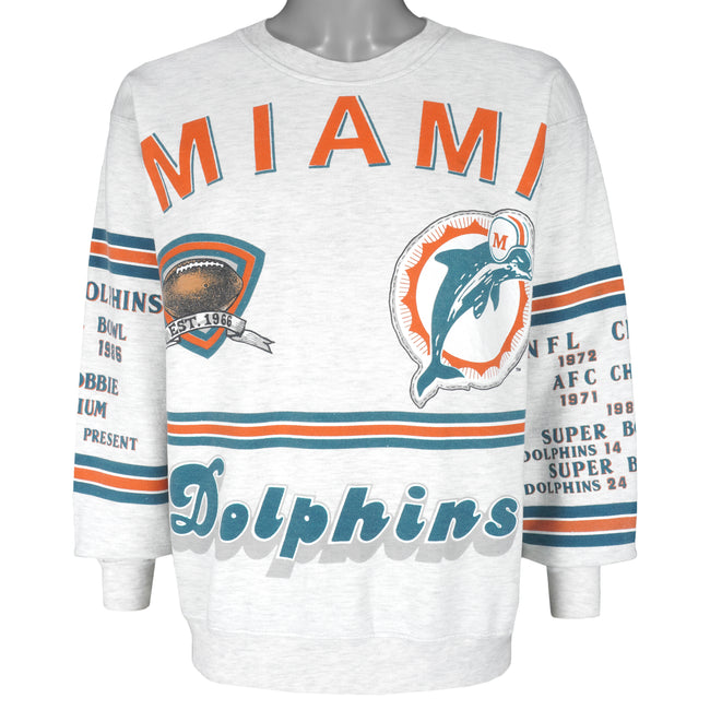 Vintage NFL (Long Gone) Miami Dolphins Spell-Out Crew Neck