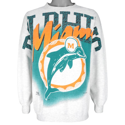 NFL (Magic Johnson T's) - Miami Dolphins Crew Neck Sweatshirt 1994 X-Large