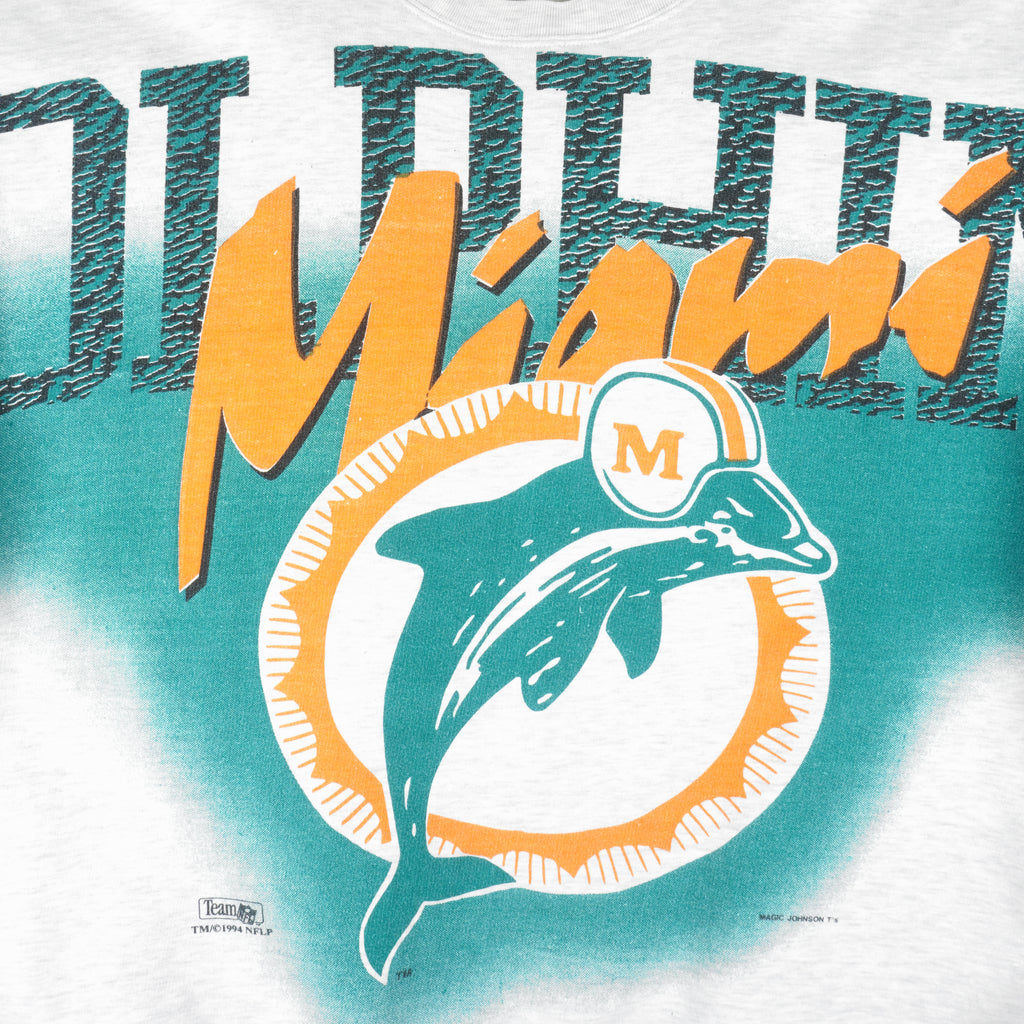 NFL - Miami Dolphins Big Logo Crew Neck Sweatshirt 1994 X-Large Vintage Retro Football