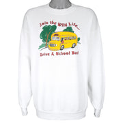 Vintage (Lee) - Driver A School Bus! Crew Neck Sweatshirt 1990s X-Large Vintage Retro