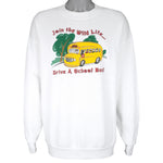 Vintage (Lee) - Join The Wildlife Drive A School Bus Sweatshirt 1999 X-Large