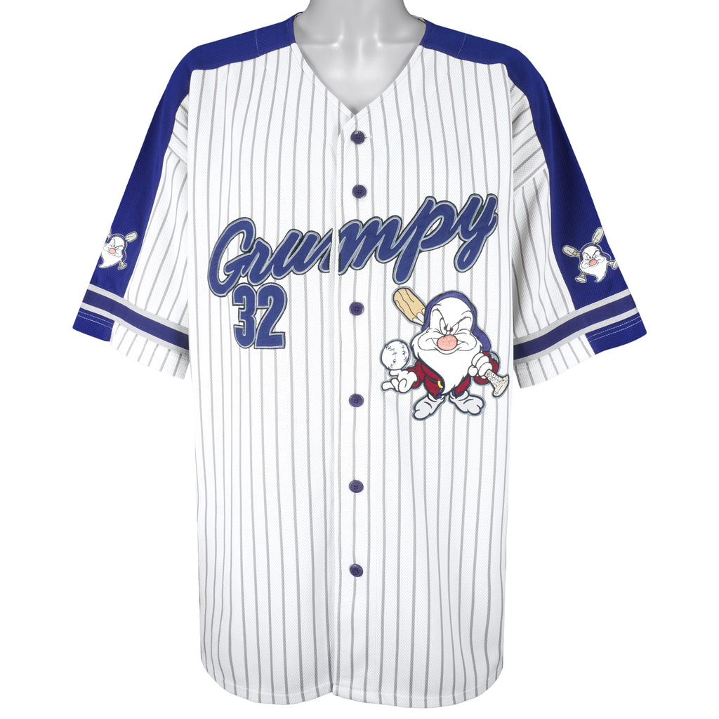 Disney - White Grumpy Baseball Jersey T-Shirt 1990s X-Large  Vintage Retro Baseball