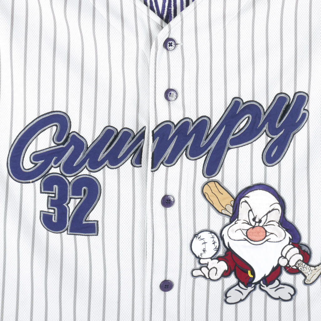 Disney - White Grumpy Baseball Jersey T-Shirt 1990s X-Large  Vintage Retro Baseball
