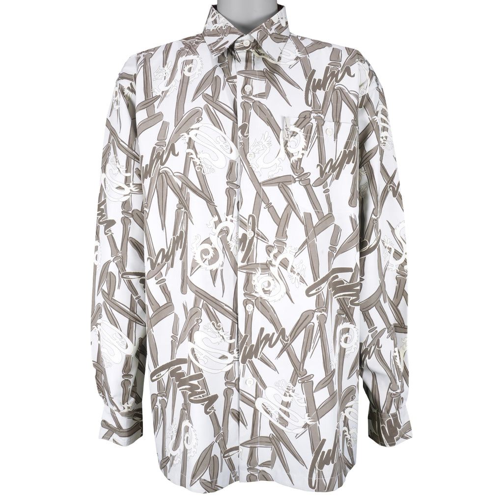 fubu dress shirts FUBU The Collection Button Down Over Sized Dress Shirt Gray Men's Size XL