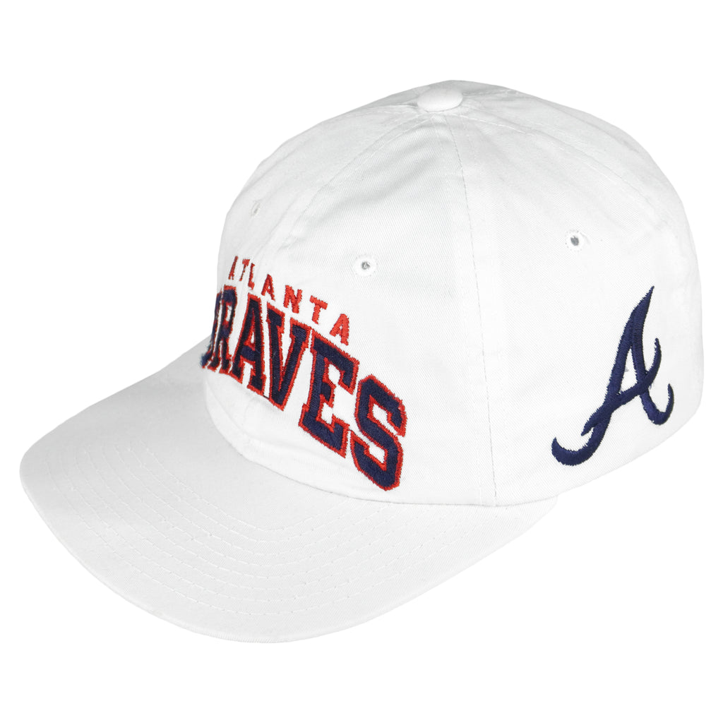 Starter - White Atlanta Braves Snapback Hat 1990s OSFA Vintage Retro Baseball