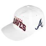 Starter - White Atlanta Braves Snapback Hat 1990s OSFA Vintage Retro Baseball