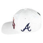 Starter - White Atlanta Braves Snapback Hat 1990s OSFA Vintage Retro Baseball