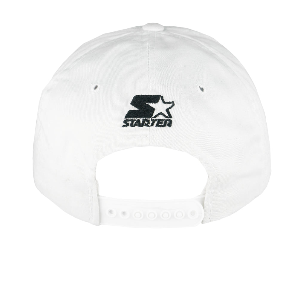 Starter - White Atlanta Braves Snapback Hat 1990s OSFA Vintage Retro Baseball