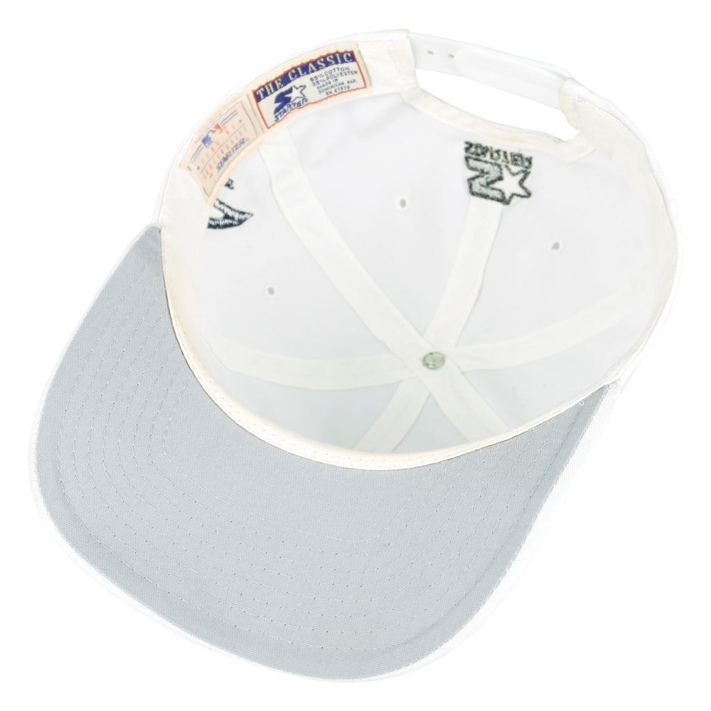 Starter - White Atlanta Braves Snapback Hat 1990s OSFA Vintage Retro Baseball