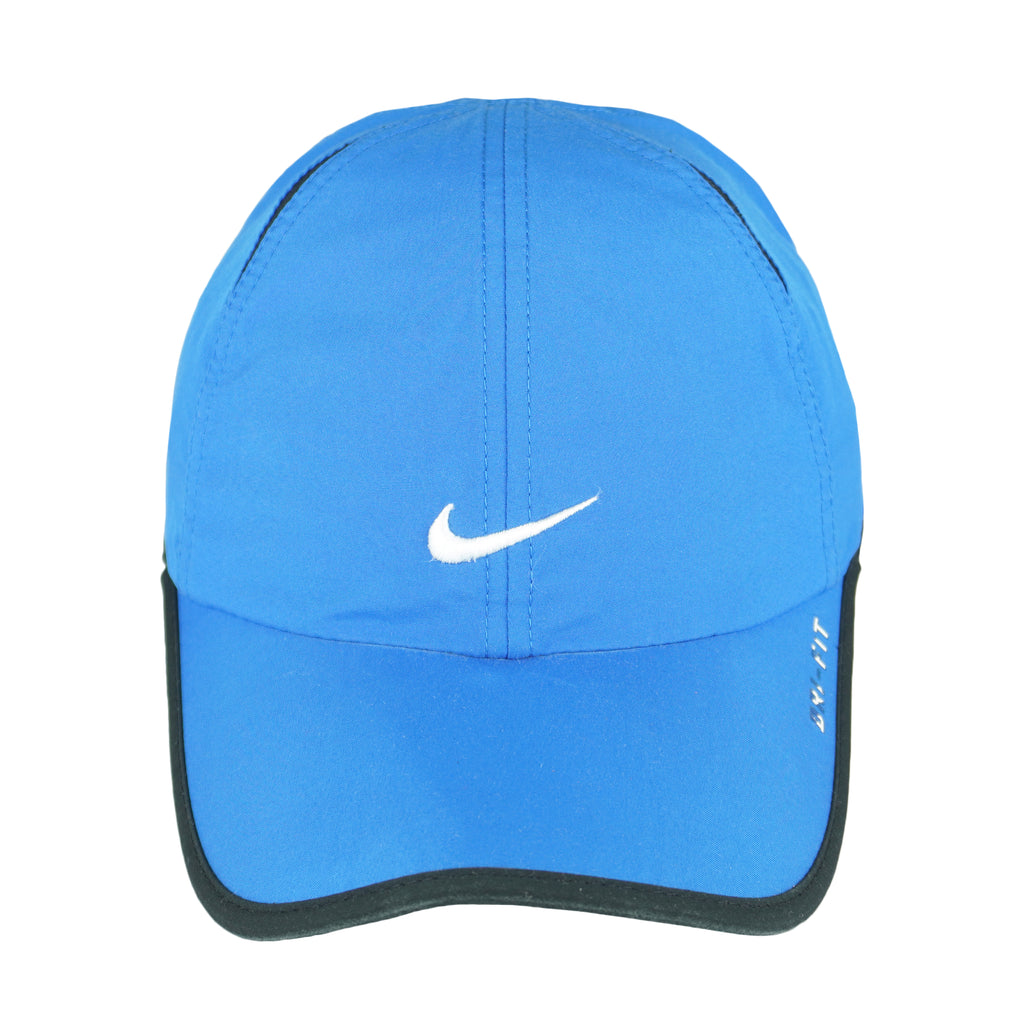 Nike - Blue Big Logo Adjustable Hat 1990s OSFA Vintage Retro
