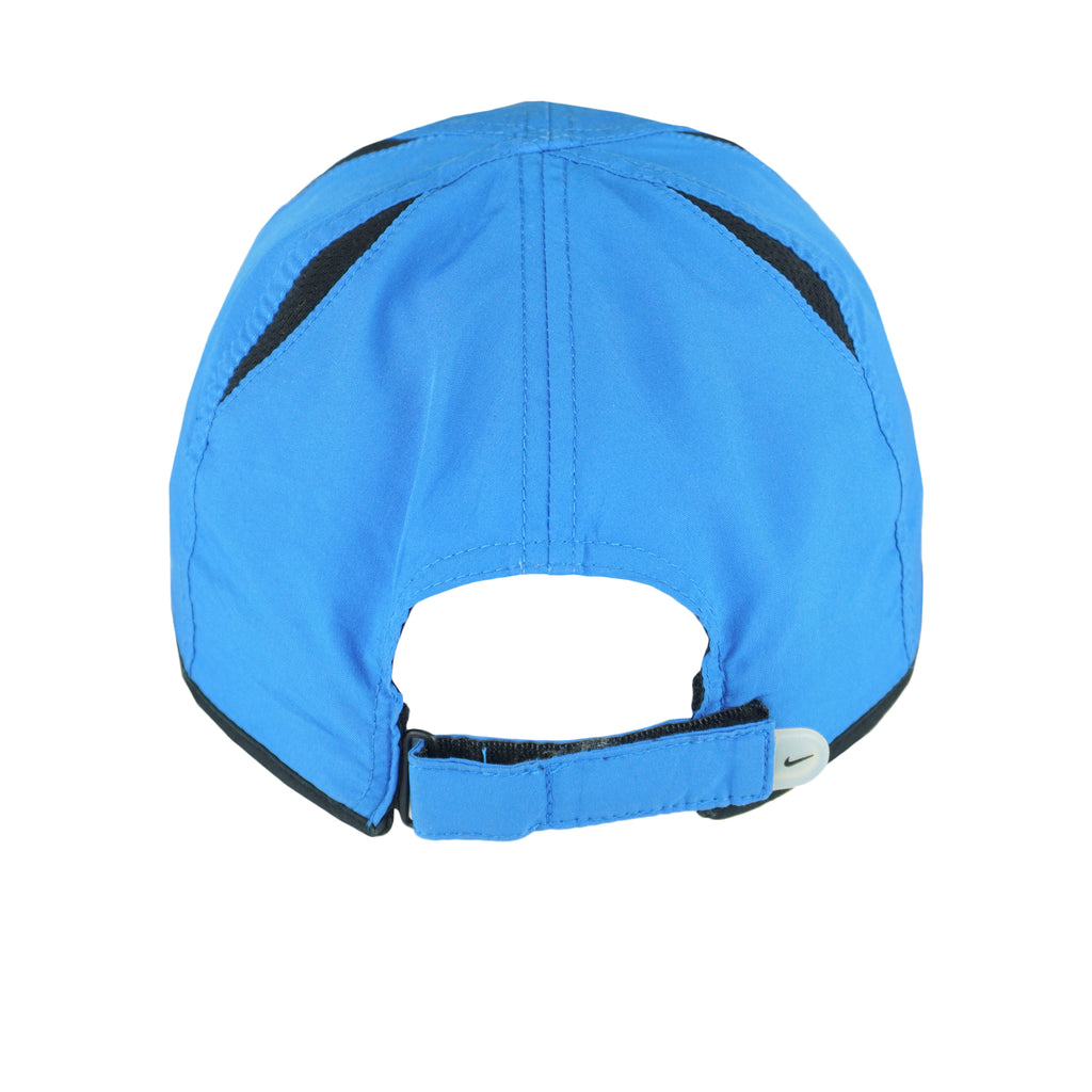 Nike - Blue Big Logo Adjustable Hat 1990s OSFA Vintage Retro