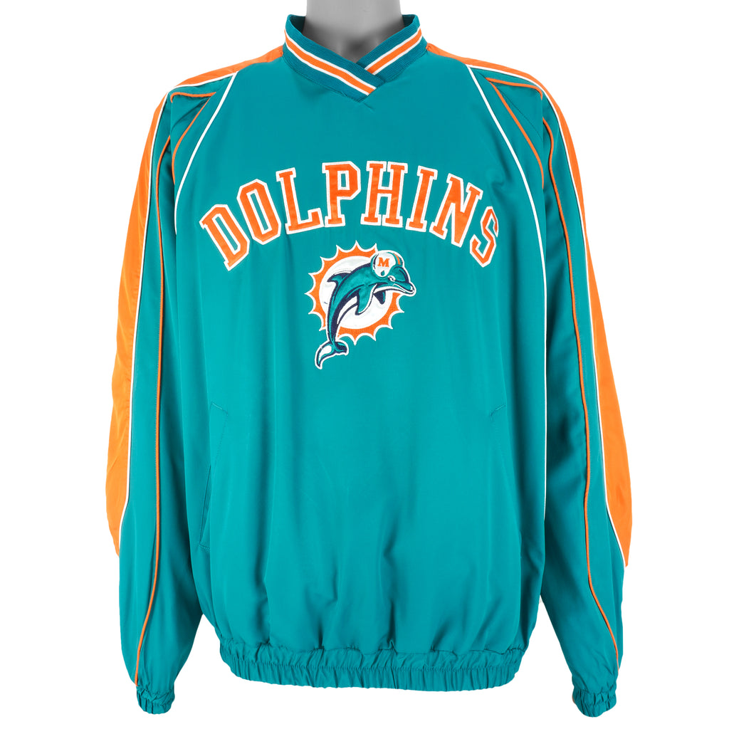 NFL - Miami Dolphins Big Logo Windbreaker 1990s Large Vintage Retro Football