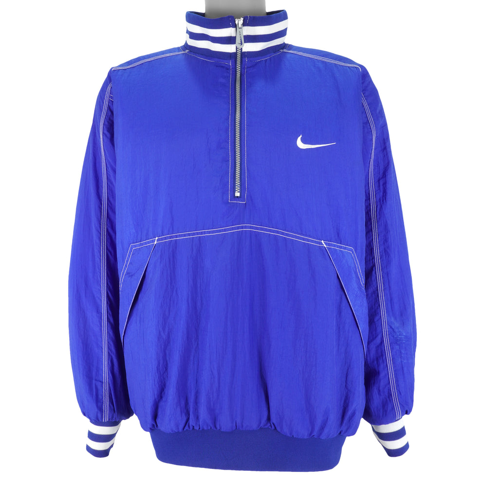 Nike  - Blue Embroidered Windbreaker 1990s Large Vintage Retro