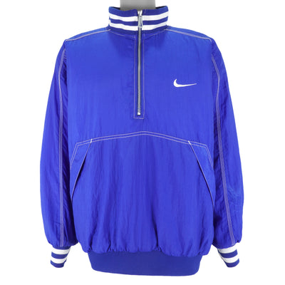 Nike  - Blue 1/4 Zip Embroidered Pullover 1990s Large