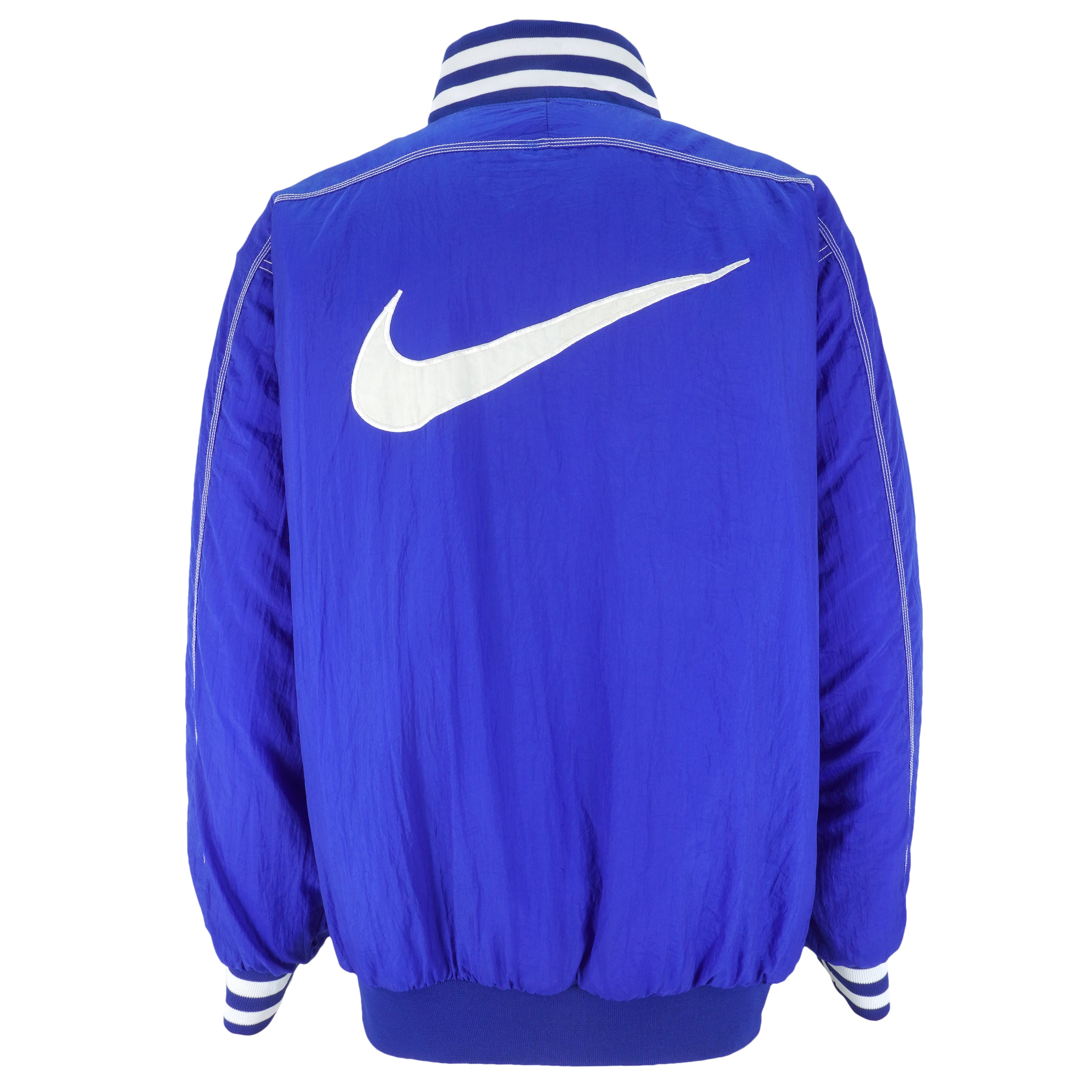 Nike  - Blue Embroidered Windbreaker 1990s Large Vintage Retro
