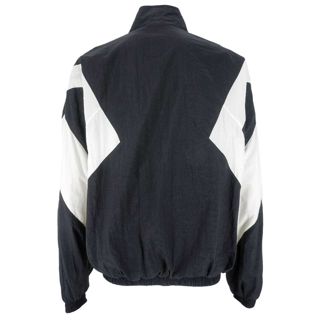 Reebok - B&W Zip-Up Windbreaker 1990s X-Large Vintage Retro