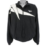 Reebok - B&W Kamikaze Windbreaker 1990s Large Vintage Retro