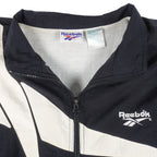 Reebok - B&W Kamikaze Windbreaker 1990s Large Vintage Retro