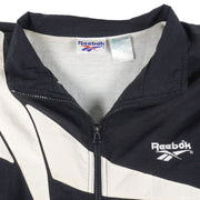 Reebok - B&W Kamikaze Windbreaker 1990s Large Vintage Retro