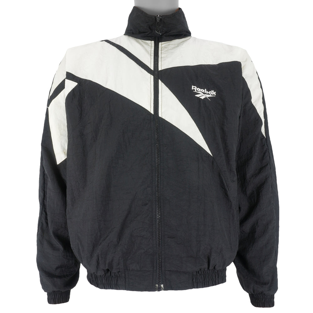 Reebok - B&W Kamikaze Windbreaker 1990s Small Vintage Retro