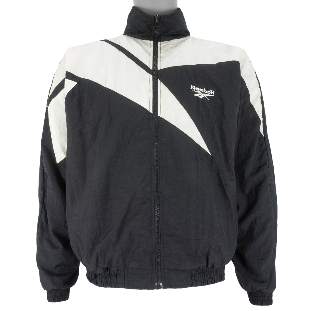 Reebok - B&W Kamikaze Windbreaker 1990s Small Vintage Retro