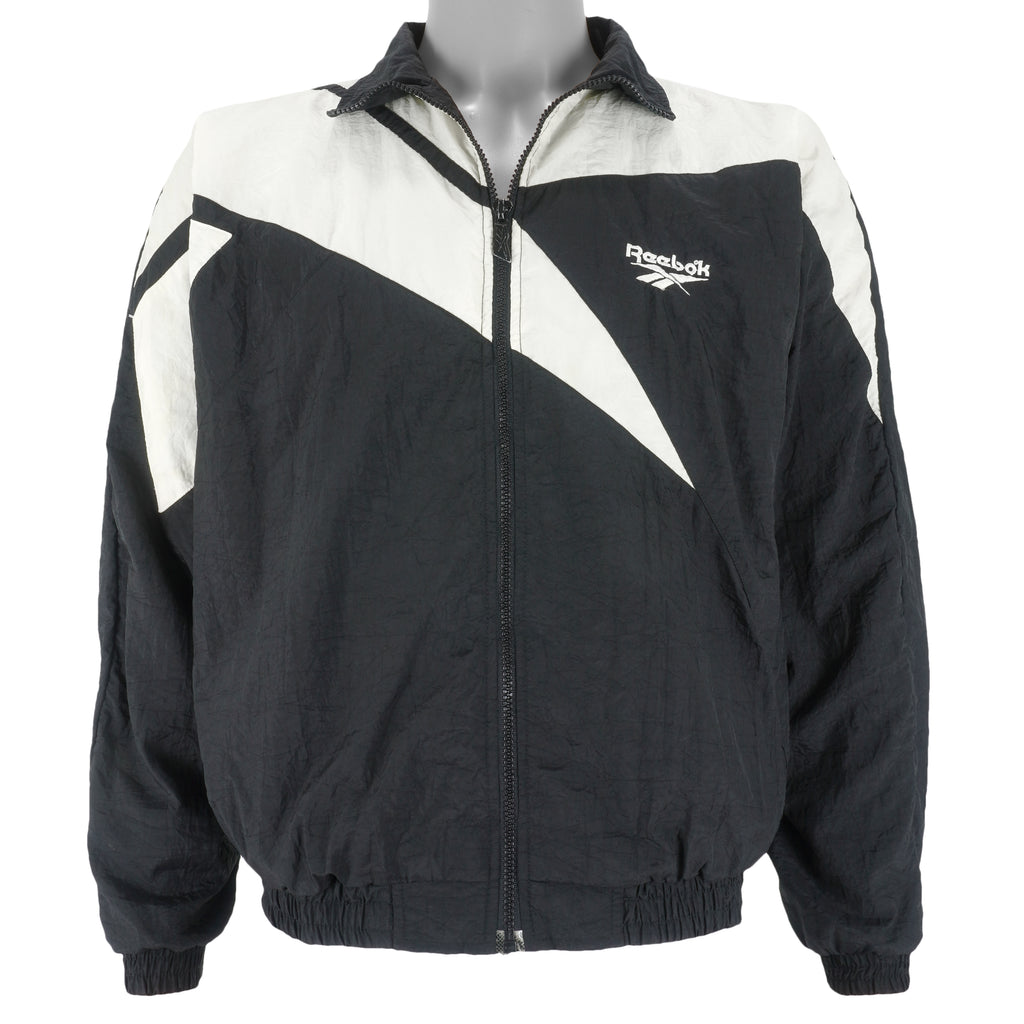 Reebok - B&W Kamikaze Windbreaker 1990s Small Vintage Retro