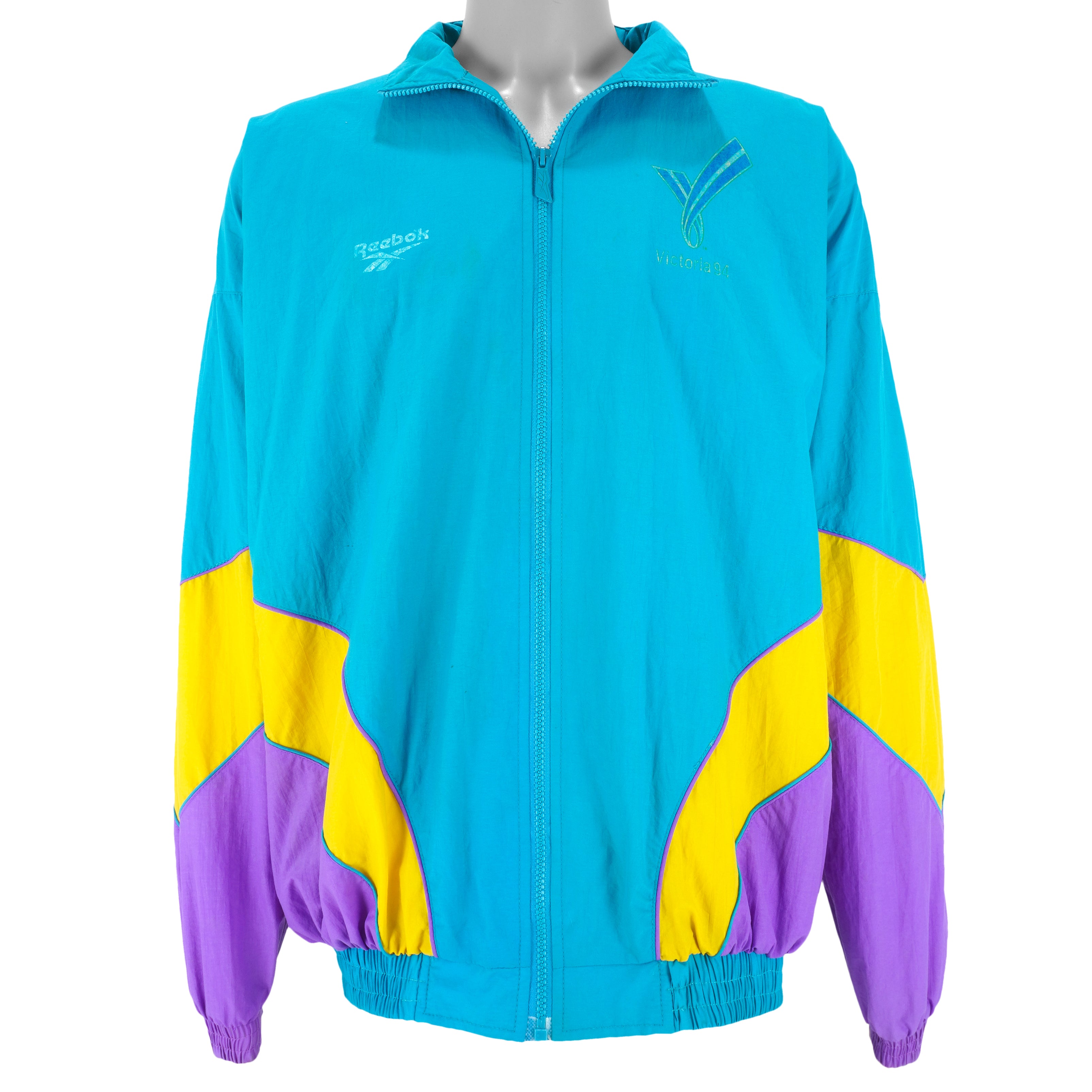 Reebok - Blue Victoria Commonwealth Games Windbreaker 1994 X-Large Vintage Retro