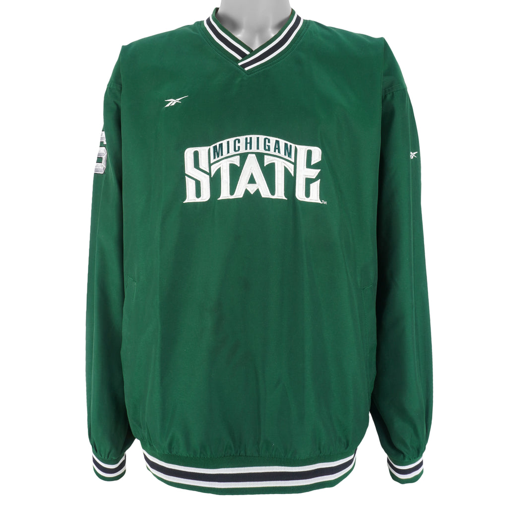 Reebok - Michigan State Spartans Pullover Windbreaker 1990s Large Vintage Retro Football