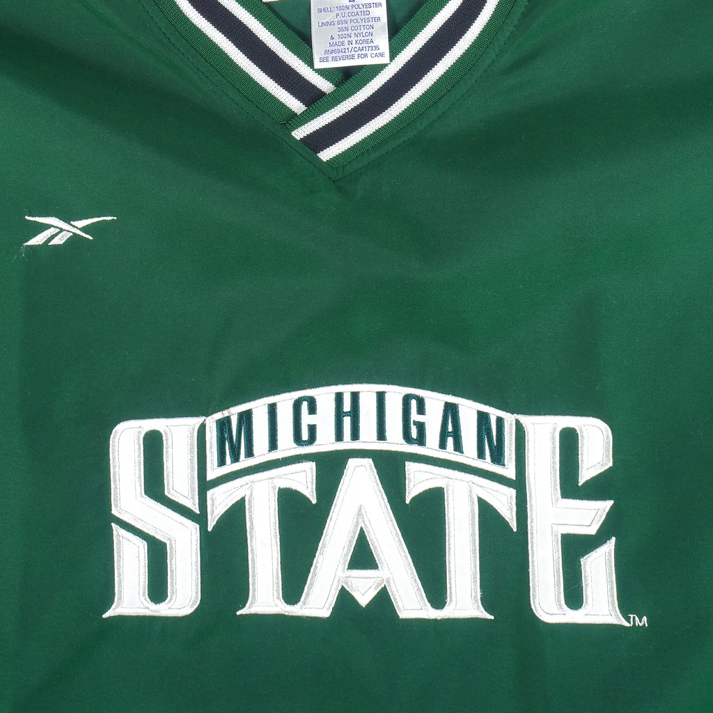 Reebok - Michigan State Spartans Pullover Windbreaker 1990s Large Vintage Retro Football