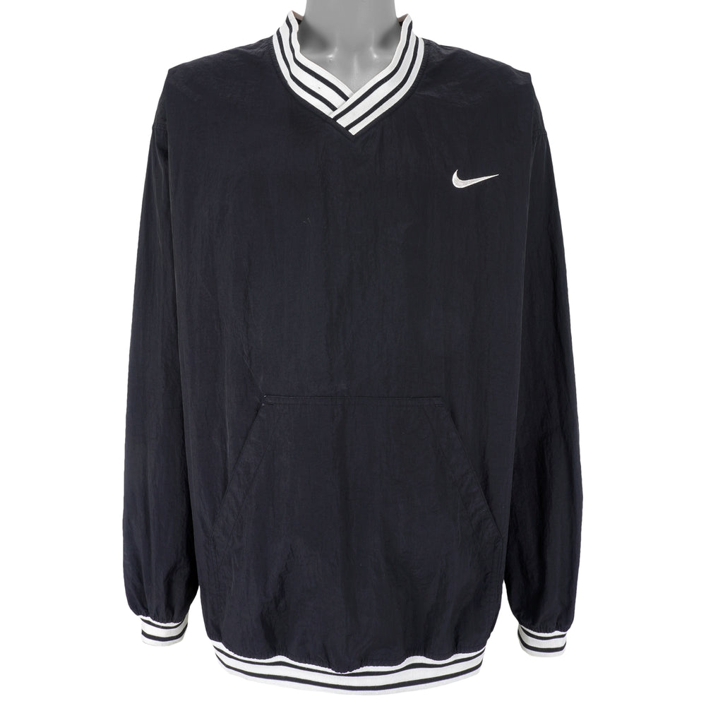 Nike - Black Embroidered Windbreaker 1990s XX-Large Vintage Retro
