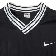 Nike - Black Embroidered Windbreaker 1990s XX-Large Vintage Retro
