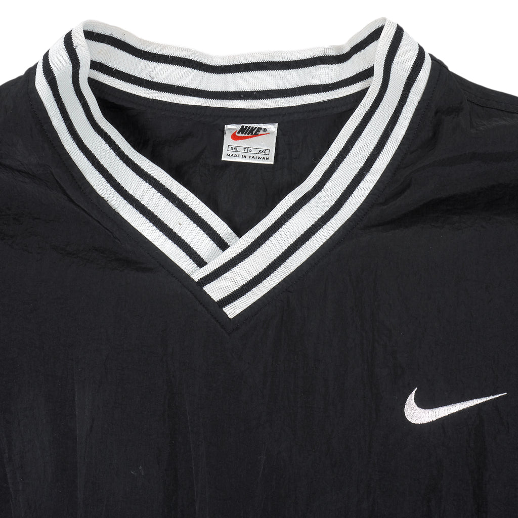 Nike - Black Embroidered Windbreaker 1990s XX-Large Vintage Retro