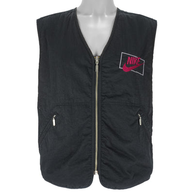 Nike - Black Grey Tag Just Do It Reversible Vest 1990s Large