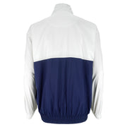 Lacoste - White & Blue Taped-Logo Zip-Up Jacket X-Large Vintage Retro