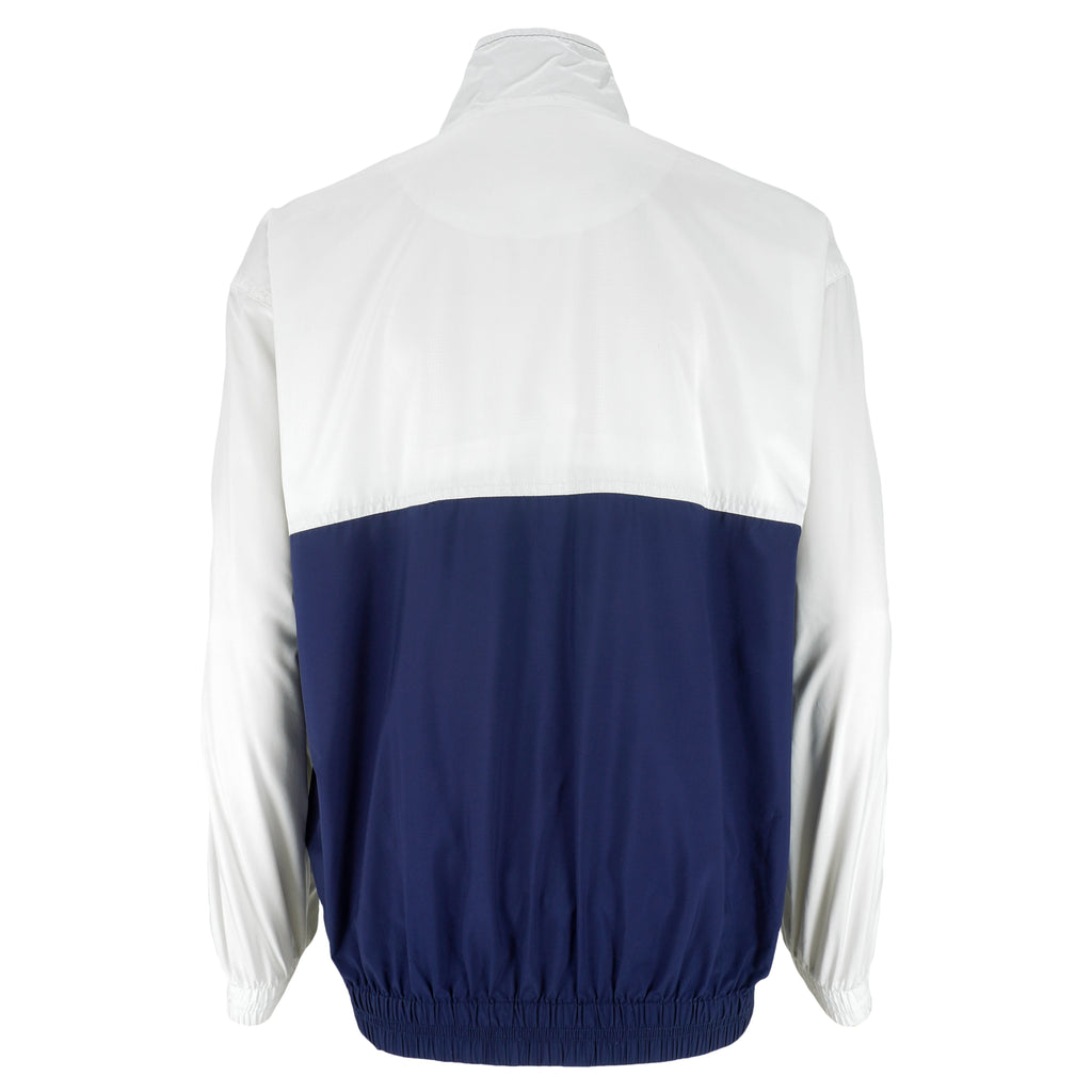 Lacoste - White & Blue Taped-Logo Zip-Up Jacket X-Large Vintage Retro