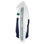 Lacoste - White & Blue Taped-Logo Zip-Up Jacket X-Large Vintage Retro
