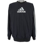 Adidas - Black Pullover Windbreaker 1990s Large Vintage Retro