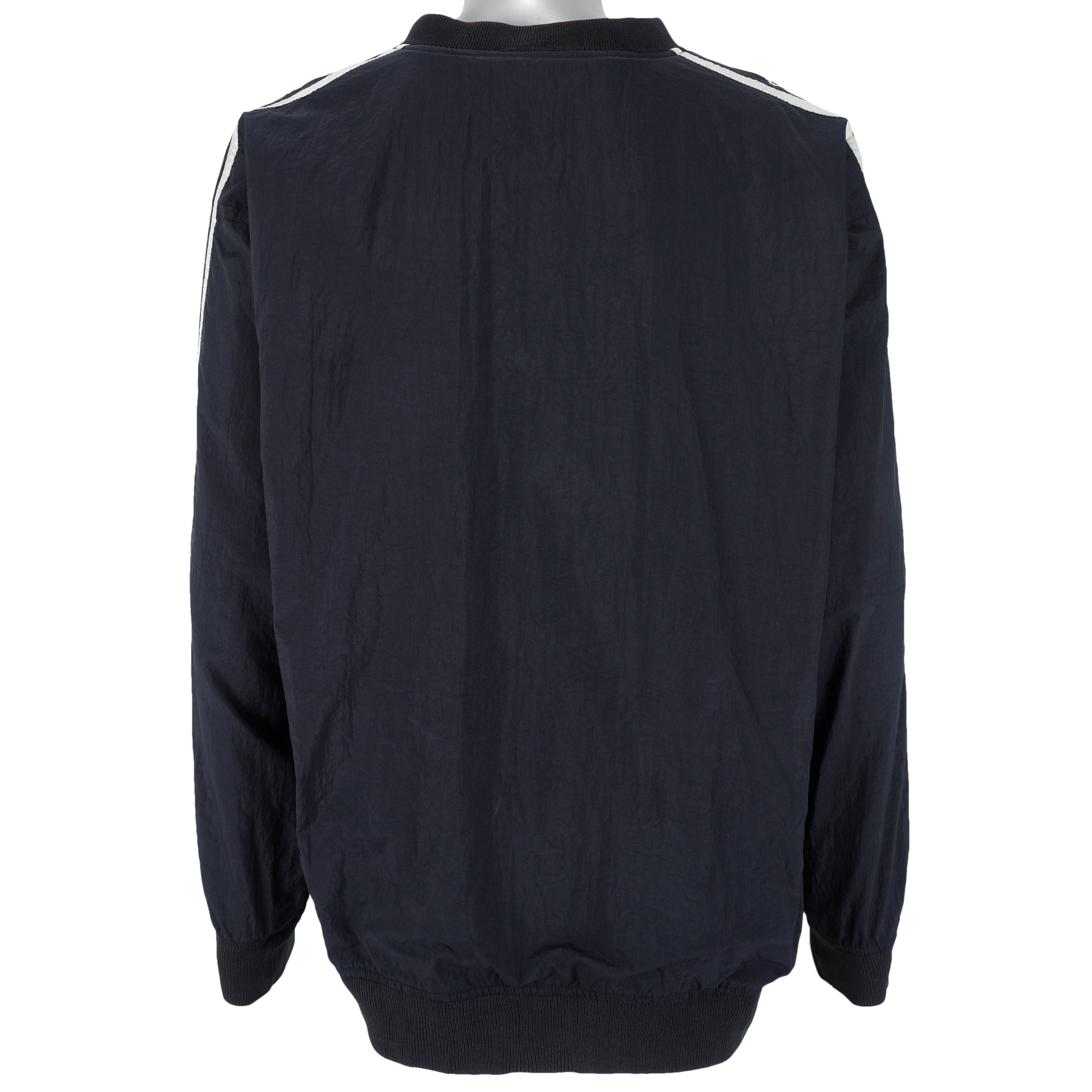 Adidas - Black Pullover Windbreaker 1990s Large Vintage Retro