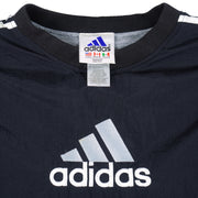 Adidas - Black Pullover Windbreaker 1990s Large Vintage Retro