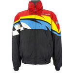 Polaris - Black Zip-Up Racing Jacket 1990s Medium Vintage Retro