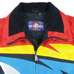 Polaris - Black Zip-Up Racing Jacket 1990s Medium Vintage Retro