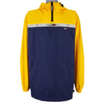 Tommy Hilfiger - Yellow & Blue 1/4 Zip Hooded Windbreaker 1990s X-Large Vintage Retro