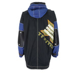 Adidas - Blue & Black Hooded Jacket 1990s Medium Vintage Retro
