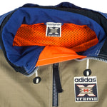 Adidas - Blue & Black Hooded Jacket 1990s Medium Vintage Retro