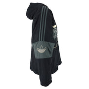 Adidas - Black Athletic Hooded Jacket 1990s Small Vintage Retro