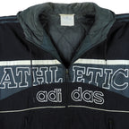 Adidas - Black Athletic Hooded Jacket 1990s Small Vintage Retro