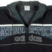 Adidas - Black Athletic Hooded Jacket 1990s Small Vintage Retro